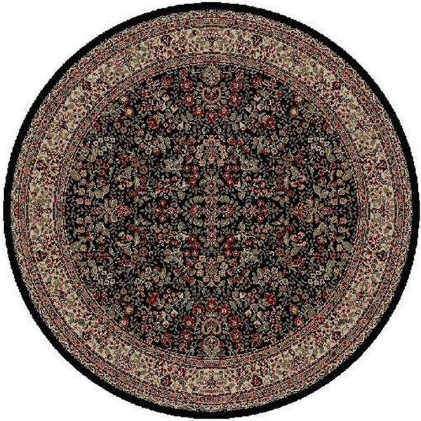 Concord Global 5 ft. 3 in. Persian Classics Sarouk - Round, Black 20930